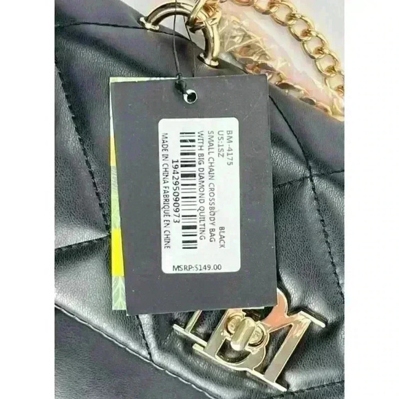 Badgley Mischka Womens Diamond-Quilted Chain Crossbody Bag NWT $149 - Picture 4 of 4